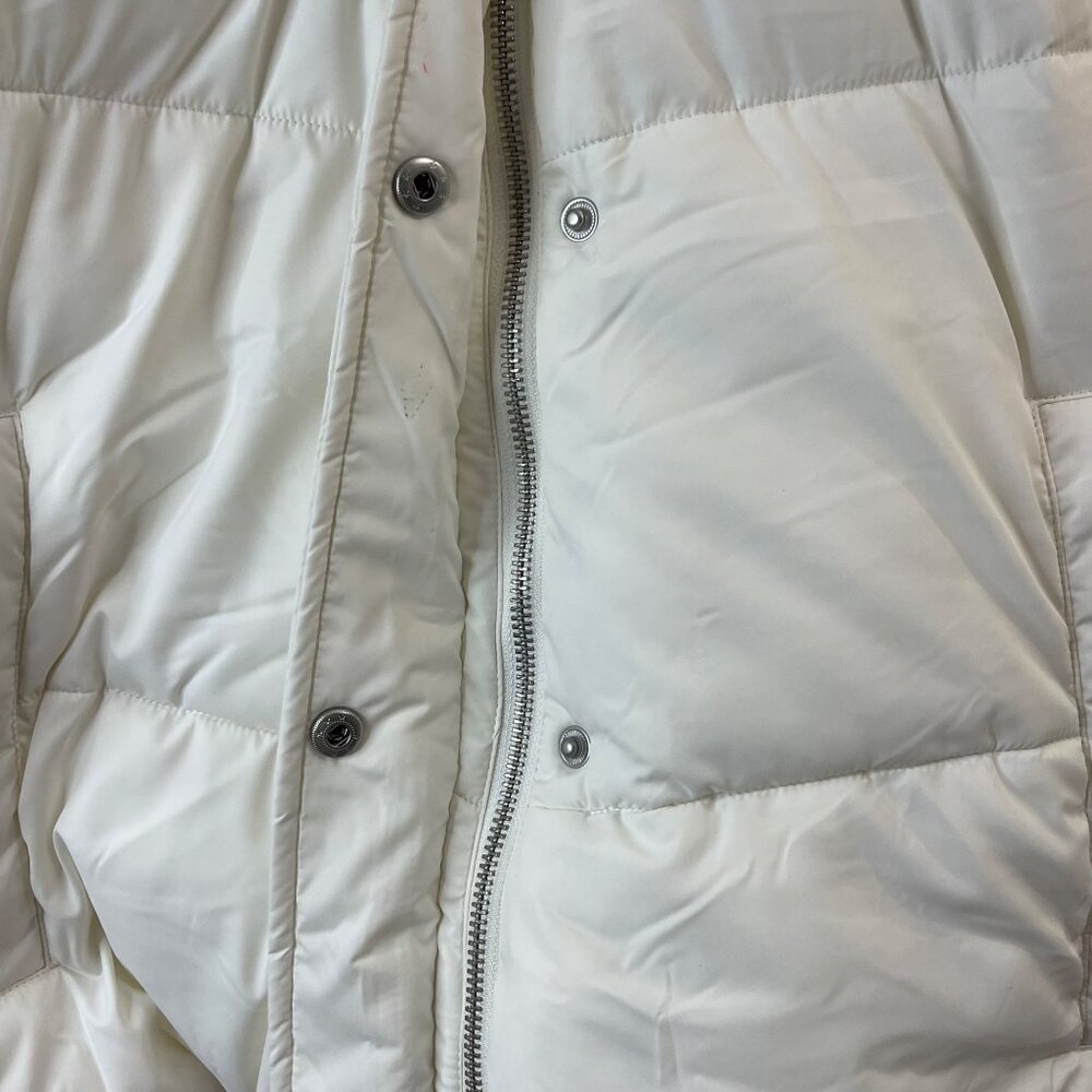 32 Degrees Heat Womens White Hooded Puffer Jacket L With Snap Closures & Pockets - Picture 7 of 11